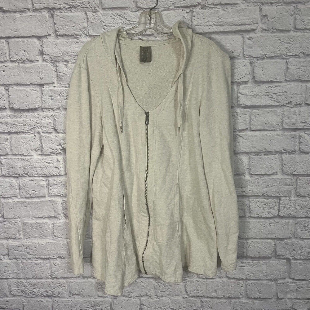 XCVI Womens Size XL Zip Up Jacket Tan Beige With Pockets